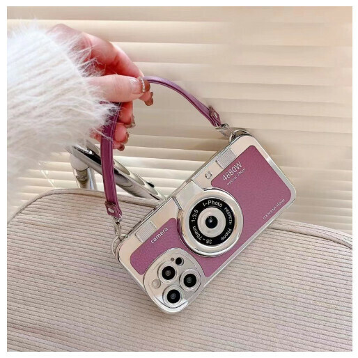 Hot-selling mobile phone case suitable for iphone14promax/Apple 13/11/12 [Purple + Hand Strap] (Contact customer service to confirm the phone model after placing the order)
