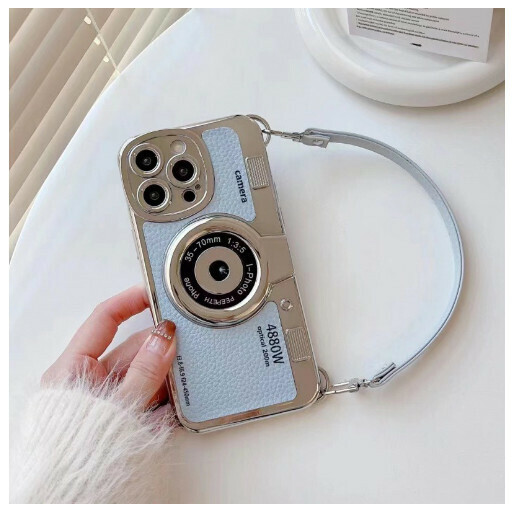 Hot selling mobile phone case suitable for iphone14promax/Apple 13/11/12 [sky blue + hand strap] (contact customer service to confirm the phone model after placing the order)