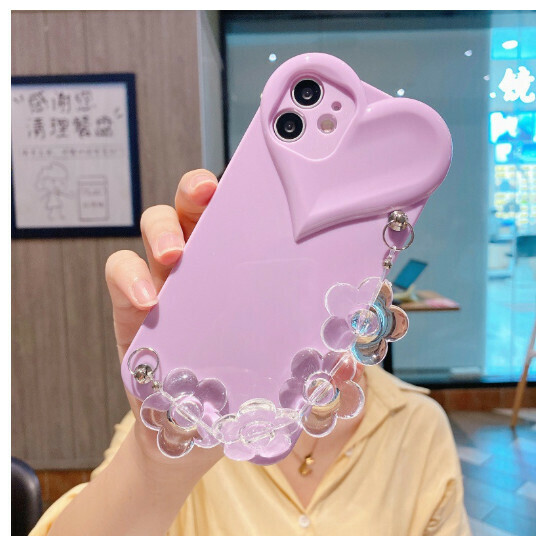 Hot selling mobile phone case suitable for iphone14 apple 12mini/13pro [purple love flower chain] (contact customer service to confirm the phone model after placing the order)