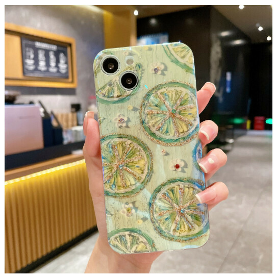 Hot selling mobile phone case suitable for iphone 14PROMAX Apple 13/12/11/8plus [1 (Blu-ray Epoxy)] (Contact customer service to confirm the phone model after placing the order)