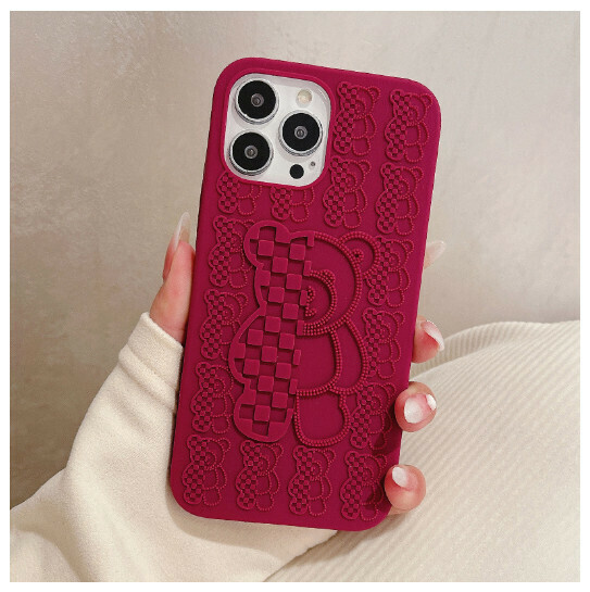 Hot-selling mobile phone case suitable for iPhone 14/iphone 13 promax [Three-dimensional Violent Bear-Rose Red] (contact customer service to confirm the phone model after placing the order)