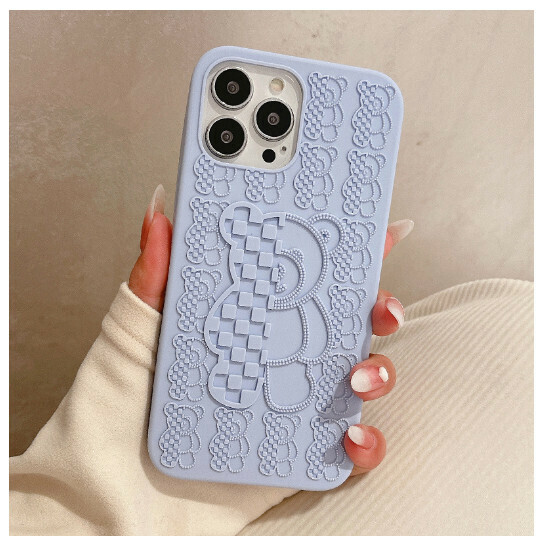 Hot-selling mobile phone case suitable for iPhone 14/iphone13promax [3D Violent Bear-Sky Blue] (contact customer service to confirm the phone model after placing the order)