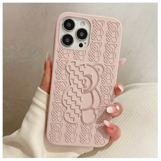 Hot-selling mobile phone case suitable for iPhone 14/iphone13promax [Three-dimensional Violent Bear-Sakura Pink] (contact customer service to confirm the mobile phone model after placing the order)
