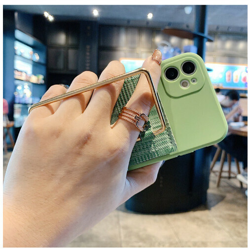 Hot-selling mobile phone case suitable for Apple 14promax/iPhone13/11/12 [Matcha green-square buckle card holder] (contact customer service to confirm the phone model after placing the order)