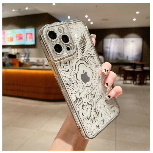 Hot-selling mobile phone case suitable for Apple 14promax/iPhone13/11/12 [Elegant Silver [Xihua Phoenix] (contact customer service to confirm the mobile phone model after placing the order)