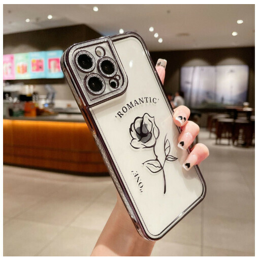 Hot selling mobile phone case suitable for Apple 14promax/iPhone13/11/12 [Classic Black [One Rose] (Contact customer service to confirm the phone model after placing the order)