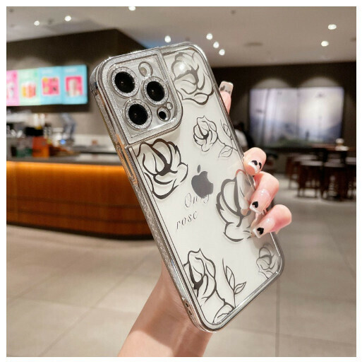 Hot-selling mobile phone case suitable for Apple 14promax/iPhone13/11/12 [Elegant Silver [Sea of ​​Roses]) (Contact customer service to confirm the phone model after placing the order)