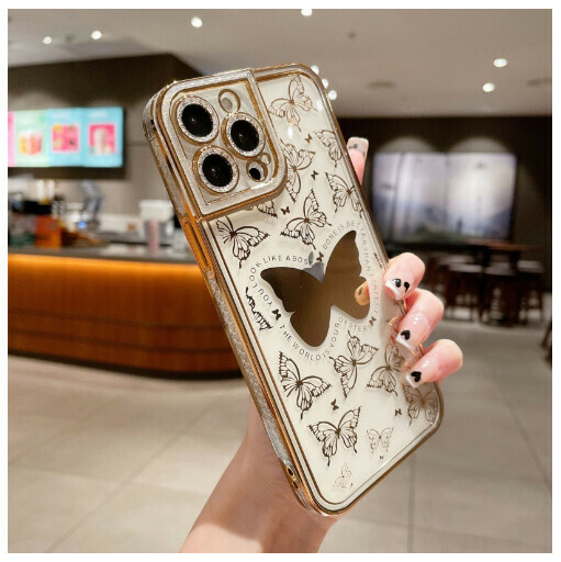 Hot selling mobile phone case suitable for iPhone14promax/Apple 13/11/12 [Champagne Gold [Butterfly Flower Sea] (contact customer service to confirm the phone model after placing the order)