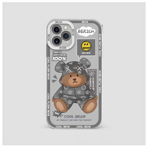 熱賣手機殼適用iPhone14蘋果13promax/12/11【奶奶灰衛衣熊】（下單後聯絡客服確認手機型號）
