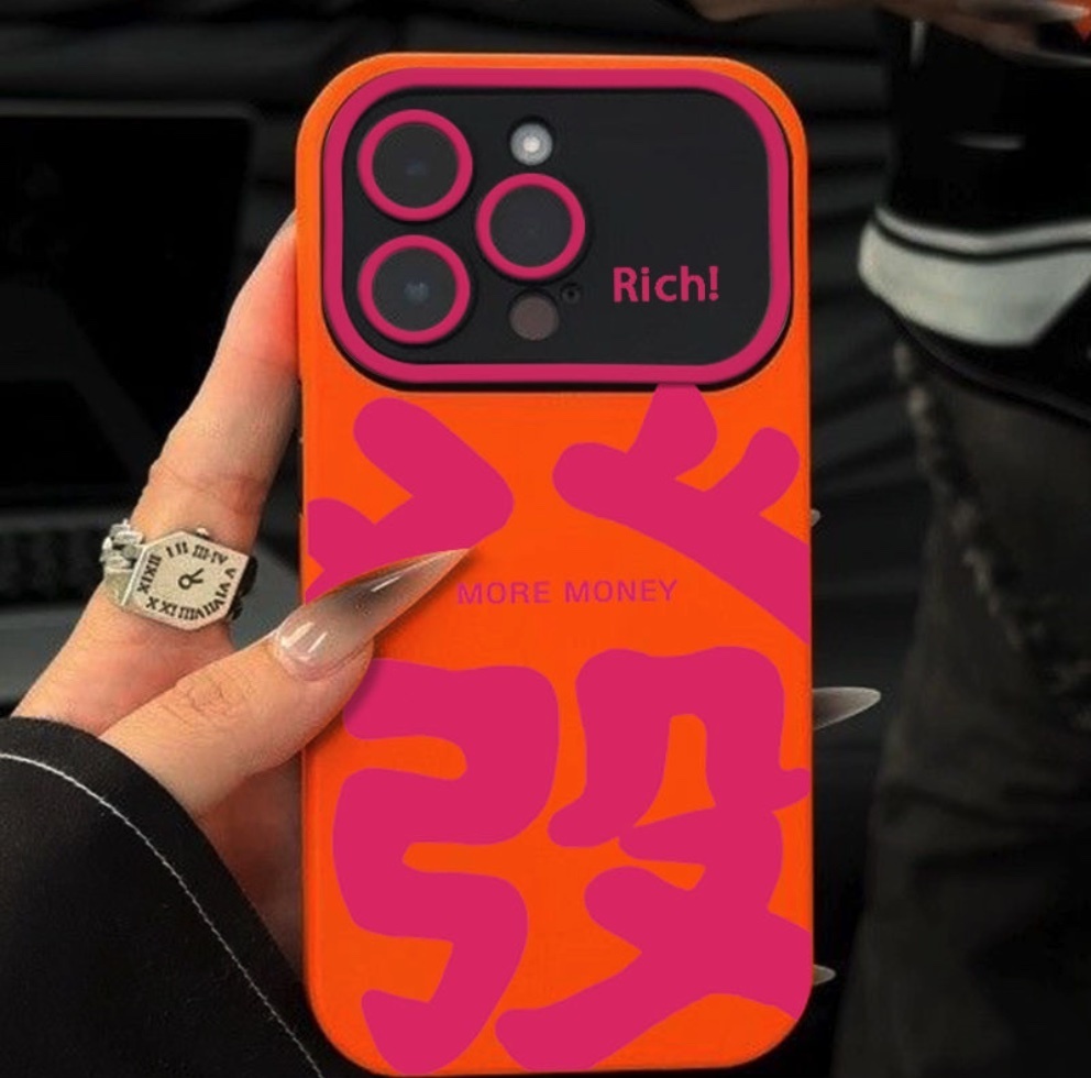 熱賣大字發財適用於iPhone系列手機殼（橙色文字大發）(下單後聯絡客服確認手機型號)