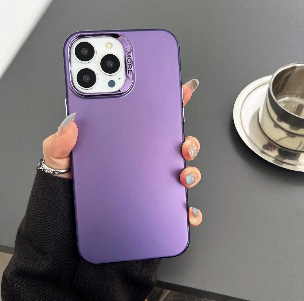 Hot selling electroplated color silver matte suitable for iPhone series mobile phone cases (purple) (contact customer service after placing an order to confirm the phone model)