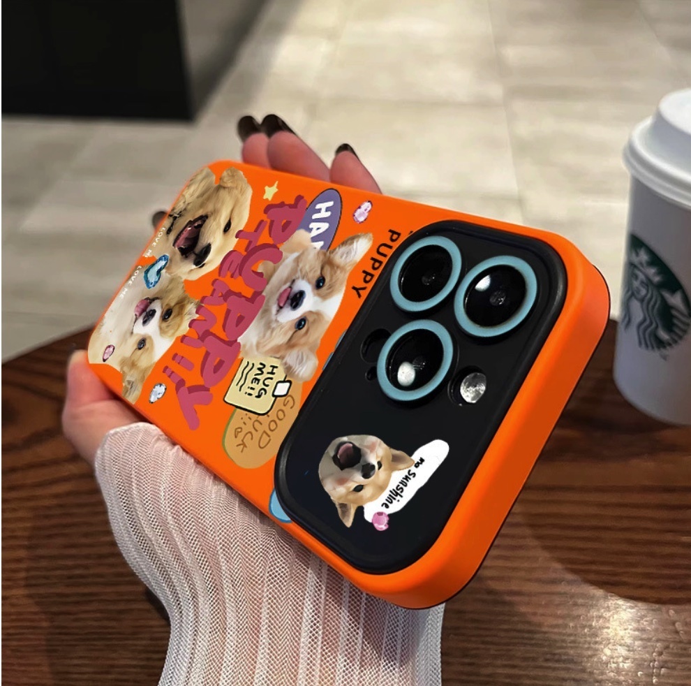 熱賣可愛四隻小狗適用於iPhone系列手機殼（橙色四隻小狗）(下單後聯絡客服確認手機型號)