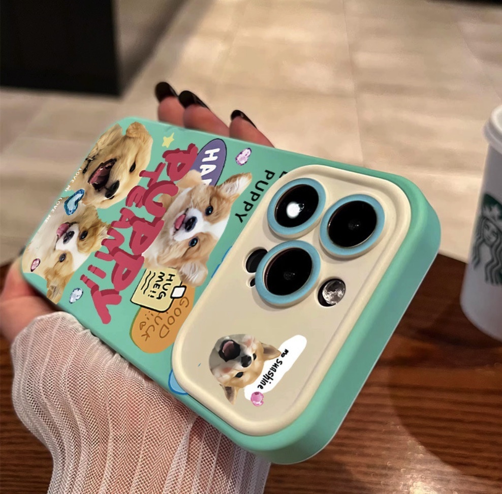 熱賣可愛四隻小狗適用於iPhone系列手機殼（藍色四隻小狗）(下單後聯絡客服確認手機型號)