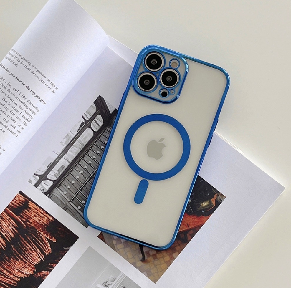 Hot selling magnetic soft electroplating all-inclusive package suitable for iPhone series mobile phone cases (royal blue) (contact customer service to confirm the mobile phone model after placing the order)