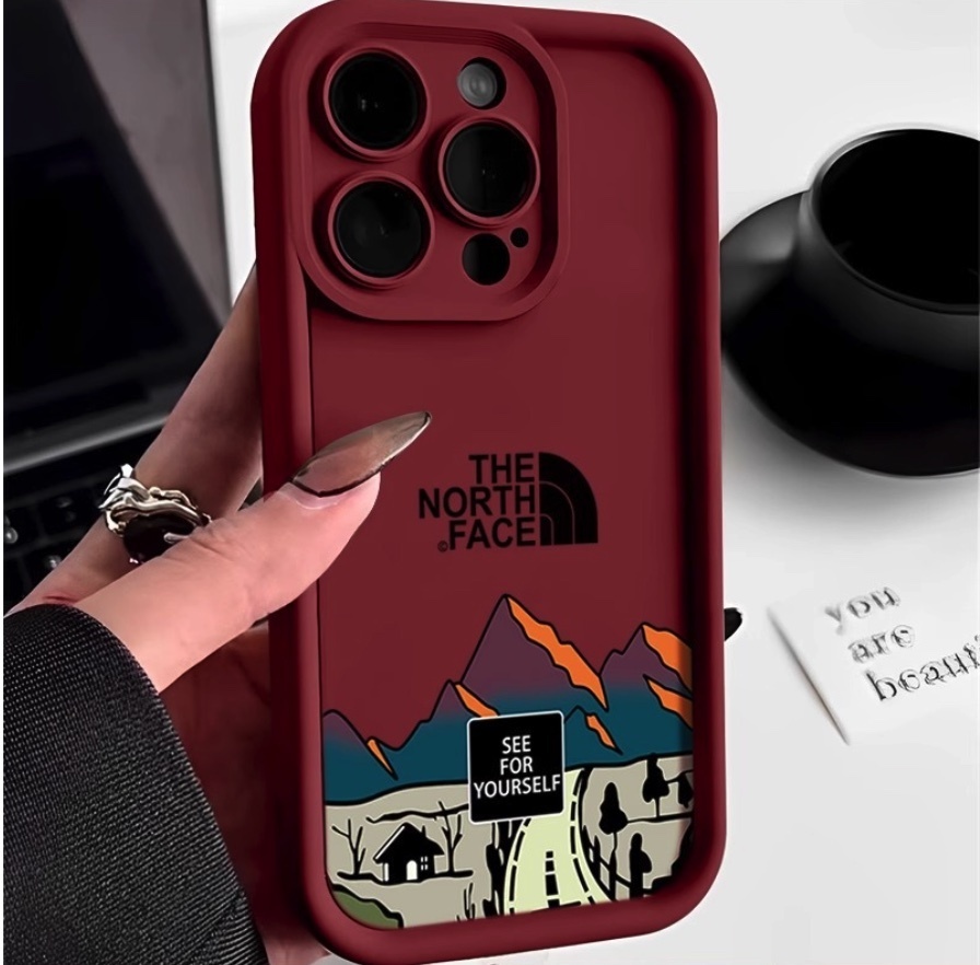Hot-selling road soft protective case suitable for iPhone series mobile phone cases (burgundy road) (contact customer service to confirm the phone model after placing the order)