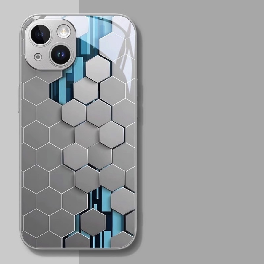 Hot-selling glass particle honeycomb is suitable for iPhone series mobile phone cases (metallic silver particle silver) (contact customer service after placing an order to confirm the phone model)