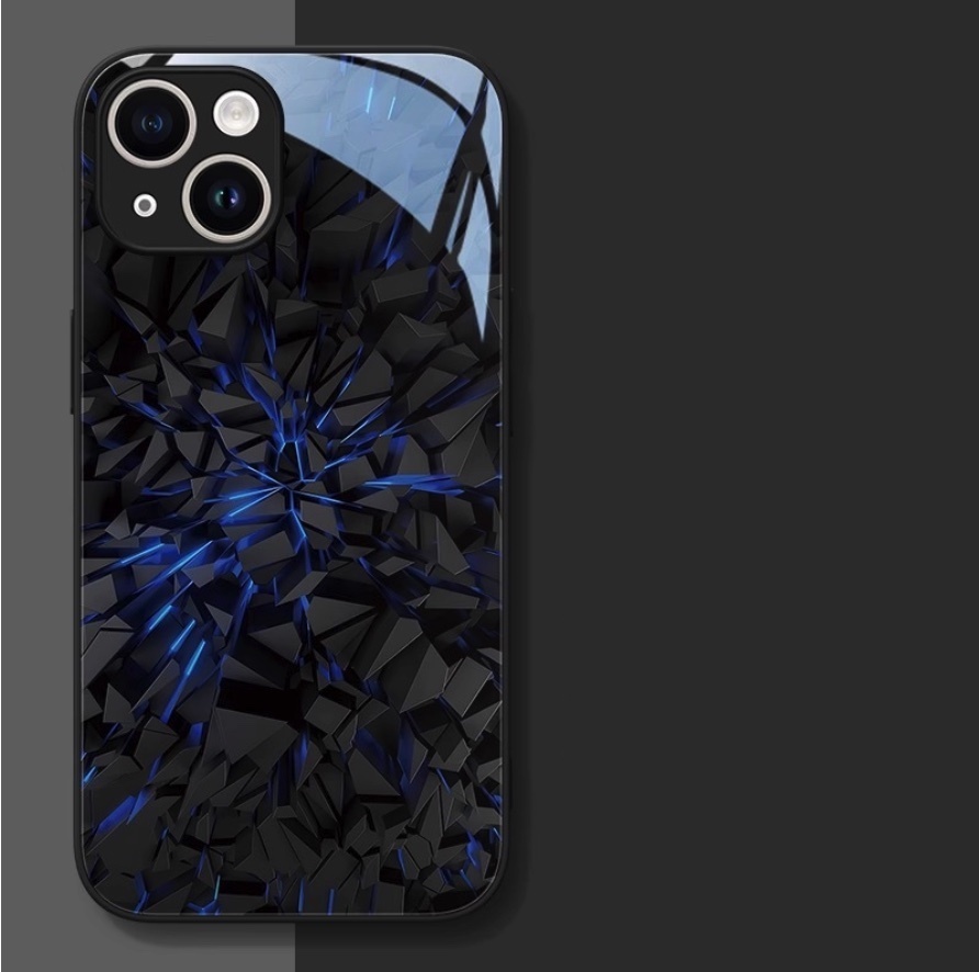 Hot-selling glass particle honeycomb is suitable for iPhone series mobile phone cases (classic black gravel black) (contact customer service to confirm the phone model after placing the order)