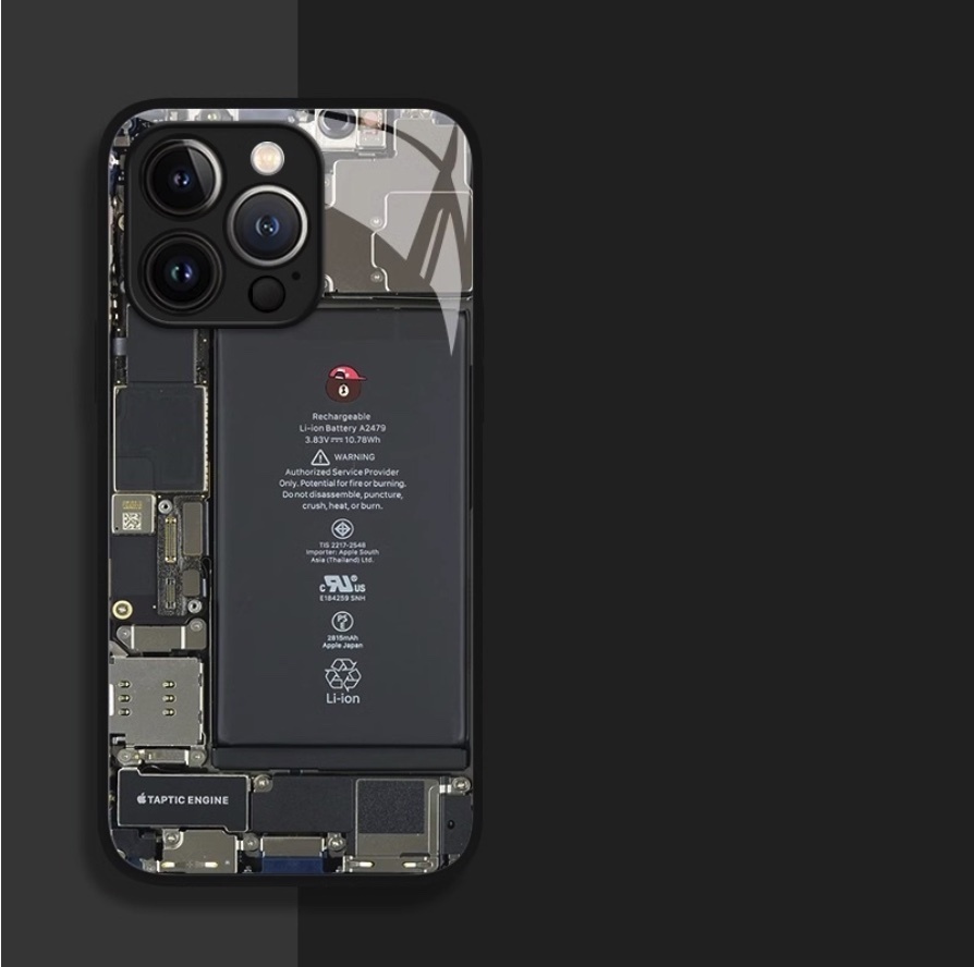 Hot selling circuit board glass protective cover suitable for iPhone series mobile phone cases (black old circuit board pattern) (contact customer service to confirm the phone model after placing the order)