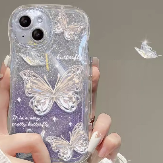 Hot selling wave starting butterfly mobile phone case is suitable for OPPO_realme (purple butterfly_single case model (contact customer service to confirm the mobile phone model after placing the order)