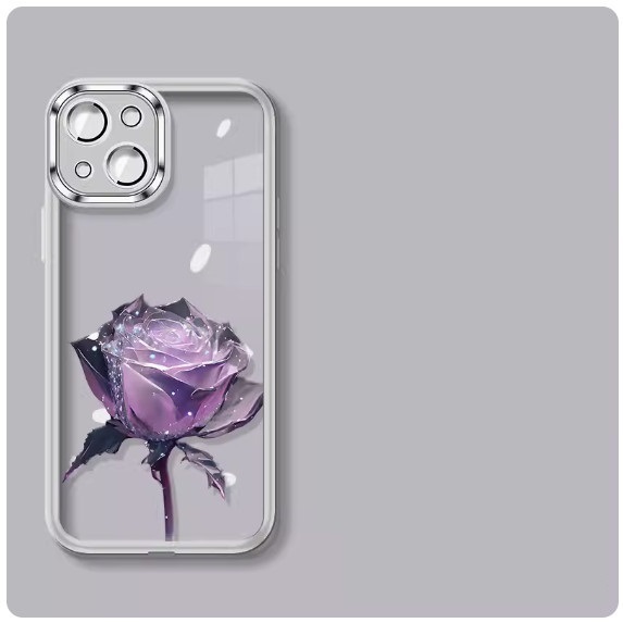 Hot selling purple rose suitable for Huawei mobile phone case (transparent_comes with lens film [purple rose] (contact customer service to confirm the phone model after placing the order)