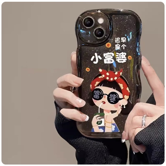 The popular black model Sooner or later I will be a rich woman is suitable for Huawei mobile phone cases (transparent black_Sooner or later I will be a little rich woman (contact customer service after placing the order to confirm the phone model)