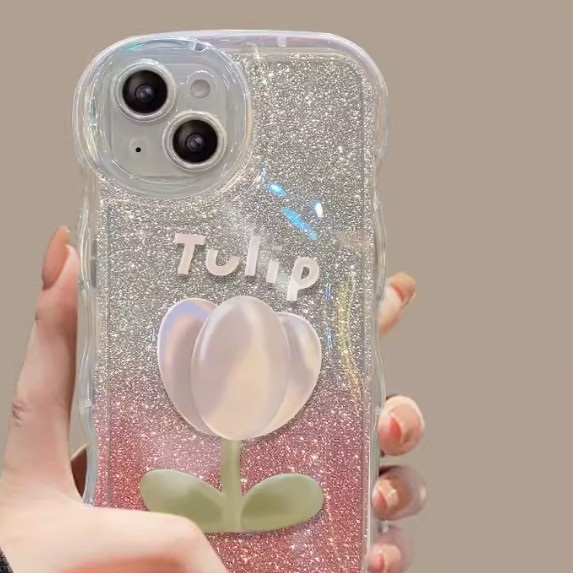 The popular colorful oil painting flowers are suitable for Xiaomi mobile phone cases (Champagne Tulip_Single case model (contact customer service to confirm the mobile phone model after placing the order)