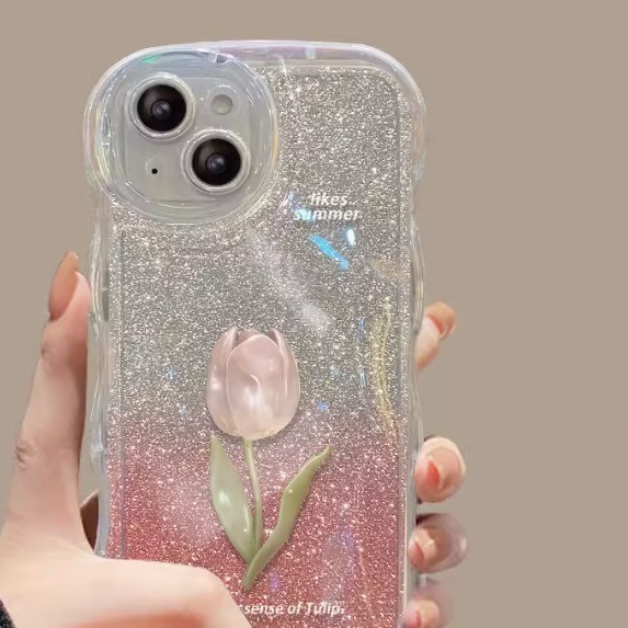 The popular color oil painting flower is suitable for Xiaomi mobile phone case (one tulip_single case model (contact customer service to confirm the mobile phone model after placing the order)