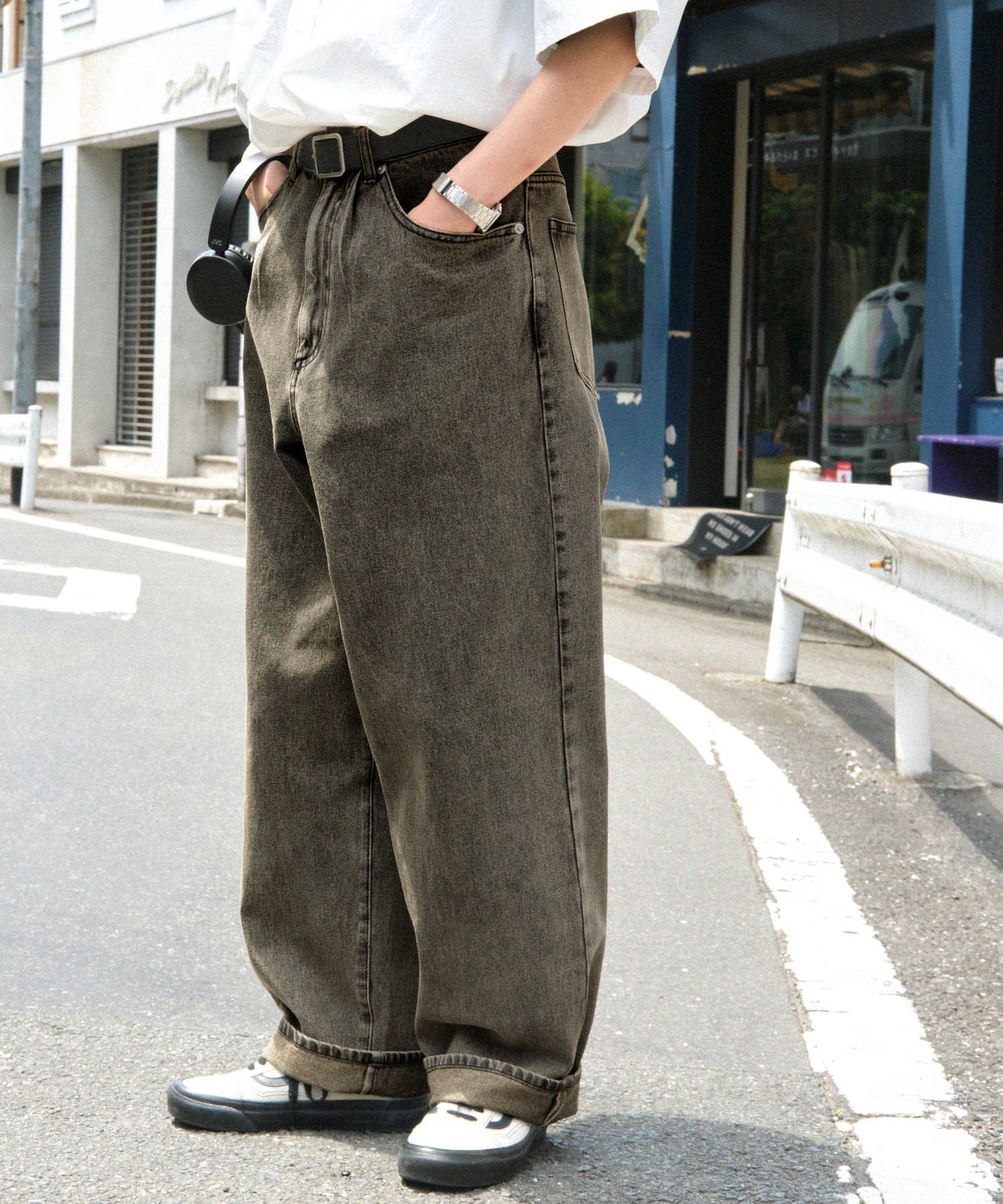 【代購】MONO-MART 水洗刷色寬版牛仔褲 7色