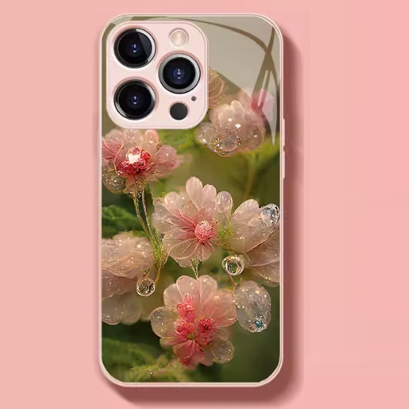 The popular crystal flower is suitable for Huawei mobile phone cases (girly pink [crystal flower_single case] (contact customer service to confirm the phone model after placing the order)