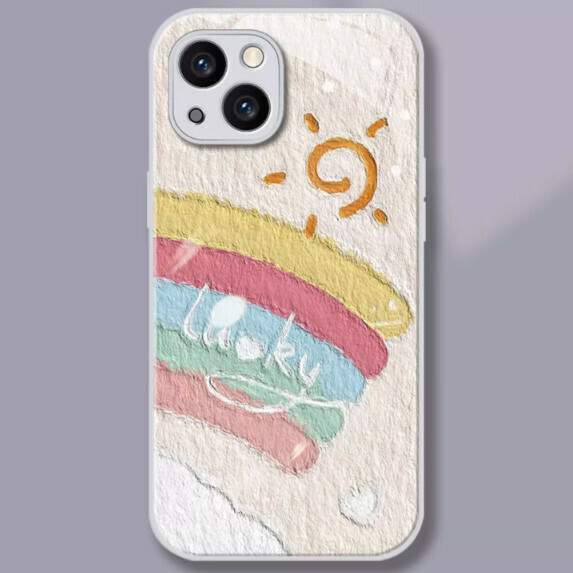 Popular oil paintings are suitable for Huawei mobile phone cases (silver white_Sun Rainbow (contact customer service to confirm the mobile phone model after placing the order)
