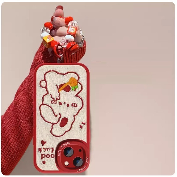 The hot new year model is suitable for vivo mobile phone case (Chinese red [Lucky Rabbit + Bell Pendant] (contact customer service to confirm the phone model after placing the order)