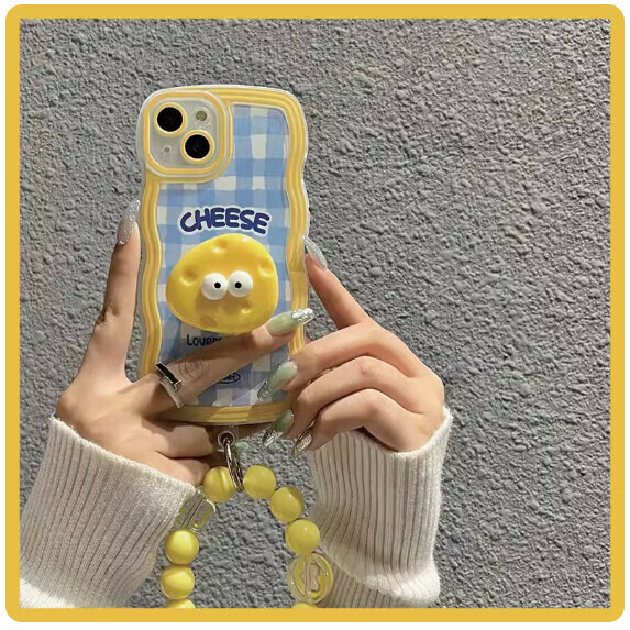 The popular cheese is suitable for Huawei mobile phone cases (yellow cheese [stand + bracelet style] (contact customer service after placing the order to confirm the phone model)