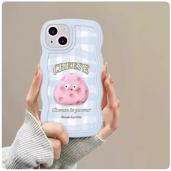 The popular cheese is suitable for Huawei mobile phone cases (pink cheese [stand type] (contact customer service to confirm the phone model after placing the order)