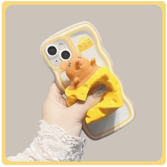 The popular fun and funny decompression device is suitable for Huawei Honor (transparent white_decompression cheese mouse (contact customer service to confirm the phone model after placing the order)