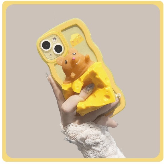 The popular fun and funny decompression device is suitable for Huawei Honor (lemon yellow_decompression cheese mouse (contact customer service to confirm the phone model after placing the order)