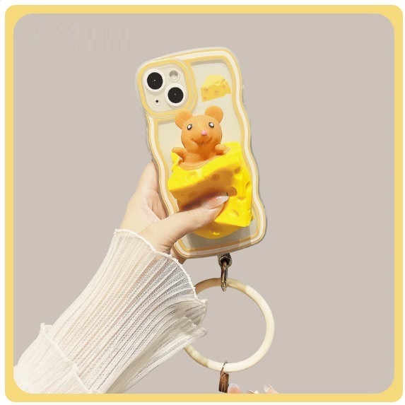 The popular fun and funny decompression device is suitable for Huawei Honor (transparent white [decompression cheese mouse + anti-lost bracelet version] (contact customer service after placing the order to confirm the phone model)