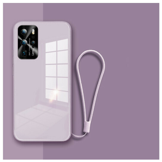Popular mobile phone case suitable for Huawei p40pro [grass purple] liquid glass ★ metal lens ★ with hand strap (contact customer service to confirm the phone model after placing the order)