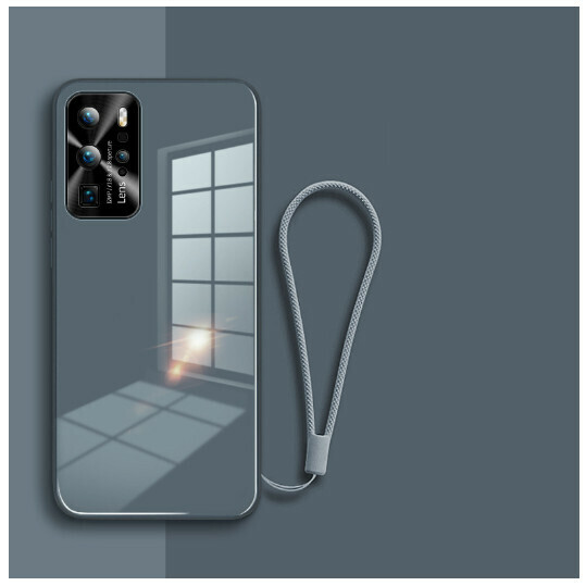 Popular mobile phone case suitable for Huawei p40pro [grandma gray] liquid glass ★ metal lens ★ with hand strap (contact customer service to confirm the phone model after placing the order)