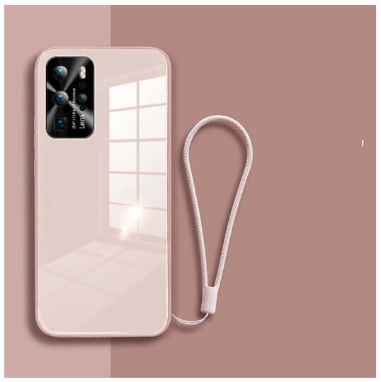 Popular mobile phone case suitable for Huawei p40pro [Sakura Pink] liquid glass ★ metal lens ★ with hand strap (contact customer service after placing the order to confirm the phone model)