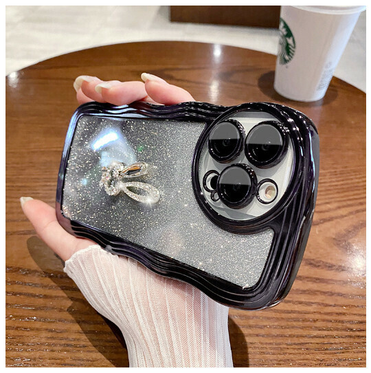 The popular mobile phone case is suitable for Huawei mate50e Honor [black + long-eared rabbit] (contact customer service to confirm the mobile phone model after placing the order)