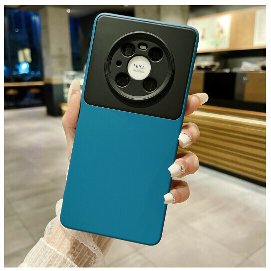 爆款手機殼適用華為mate50【大視窗液態貼絨布-深藍色】（下單後聯絡客服確認手機型號）