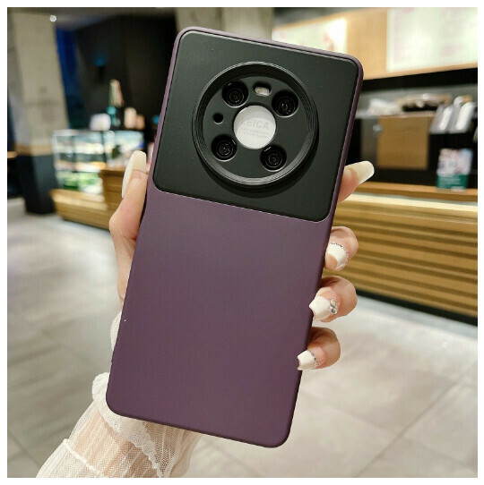 爆款手機殼適用華為mate50【大視窗液態貼絨布-紫色】（下單後聯絡客服確認手機型號）