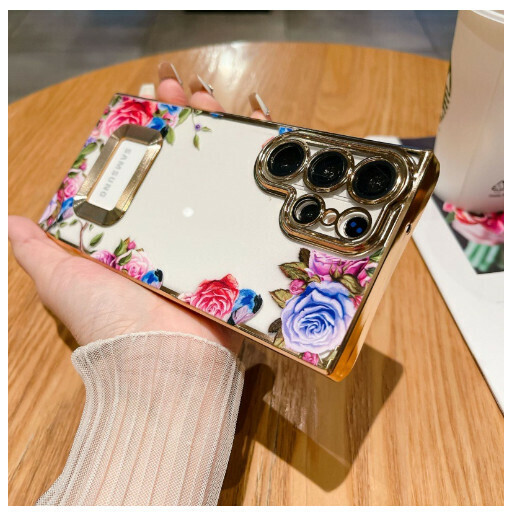 The popular mobile phone case is suitable for Samsung S23Ultra [Gold] (contact customer service to confirm the phone model after placing the order)