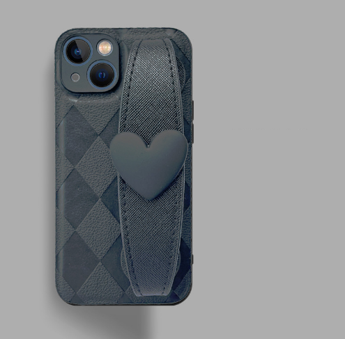 Popular plaid love wristband mobile phone case (TY4 black) (applicable to Apple-Huawei) (contact customer service to confirm the mobile phone model after placing the order)