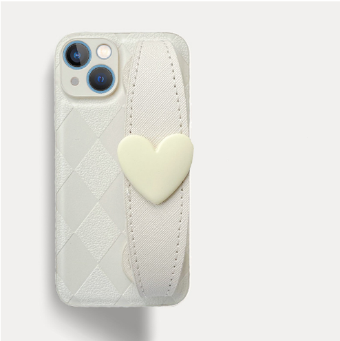 Popular plaid love wristband mobile phone case (TY3 white) (applicable to Apple-Huawei) (contact customer service to confirm the mobile phone model after placing the order)