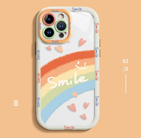 Popular personalized and creative mobile phone case (SJ5 white rainbow) (contact customer service to confirm the mobile phone model after placing the order)