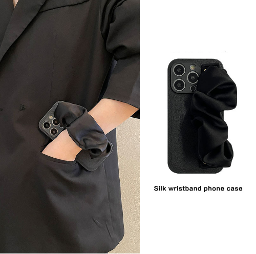 Popular silicone hard-shell mobile phone case (TY2 graphite gray silk scarf wristband) (applicable to Apple-Huawei) (contact customer service to confirm the phone model after placing the order)