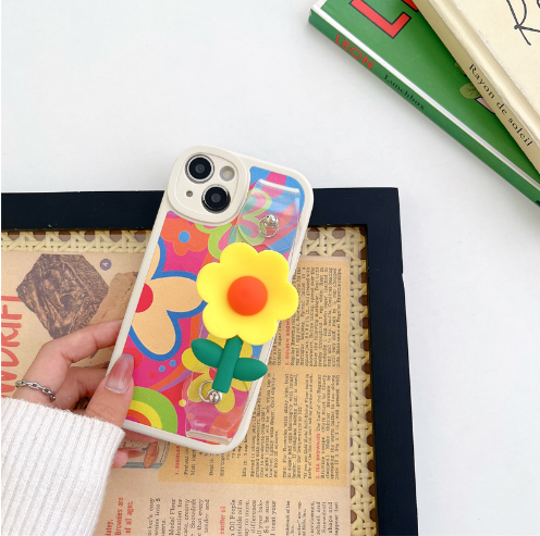 Popular silicone soft shell mobile phone case (SJ small yellow flower wristband) (applicable to Apple) (contact customer service to confirm the mobile phone model after placing the order)