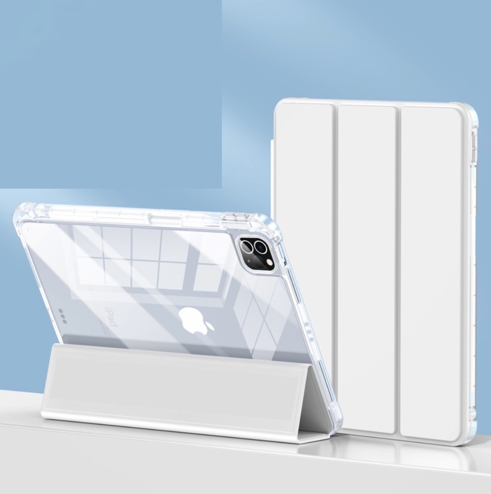 Popular high-transparency protective case with pen slot for iPad (antique white) (contact customer service to confirm iPad model after placing order)