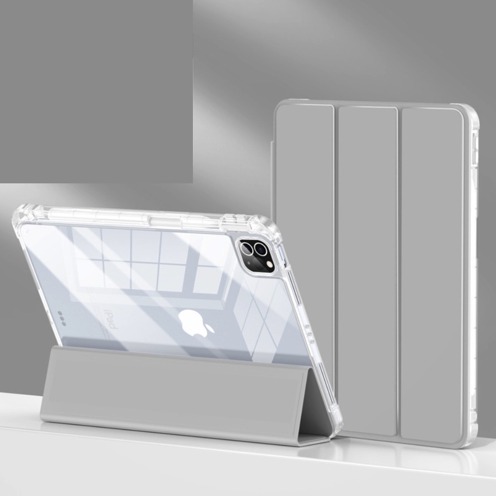 Popular high-transparency protective case with pen slot for iPad (Yun Jin Grey) (Contact customer service to confirm the iPad model after placing the order)